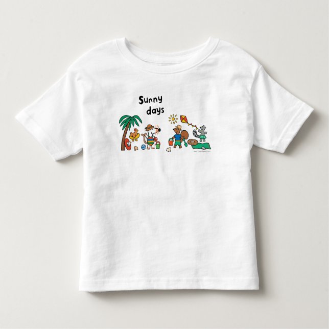 Camiseta Infantil Maisy e amigos na praia (Frente)