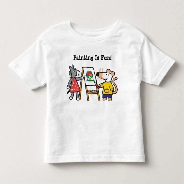 Camiseta Infantil Maisy e pintura Dotty no pré-escolar (Frente)