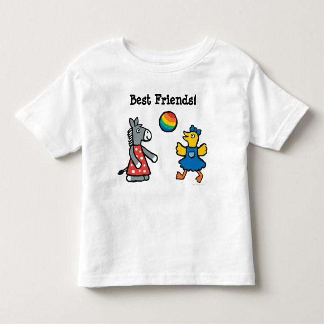 Camiseta Infantil Maisy no pré-escolar com os amigos no campo de (Frente)