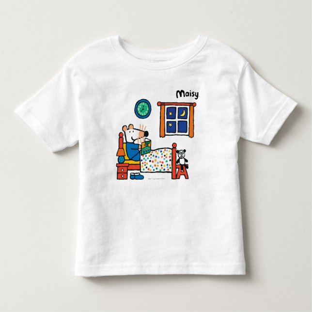 Camiseta Infantil Maisy pronta para pijamas do azul da cama (Frente)