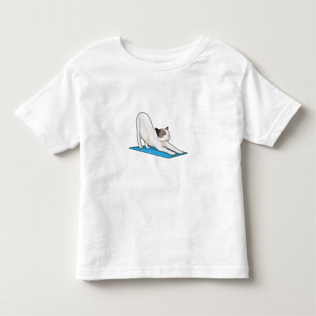 Camiseta Infantil Malhação de Meditação de Ioga Cat (Frente)