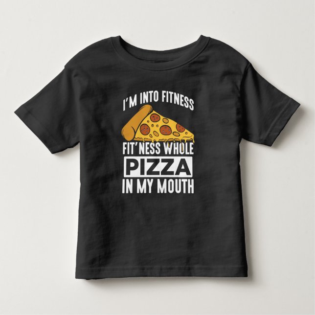 Camiseta Infantil Malhação Pizza - Restaurante Lover Gym Foodie (Frente)