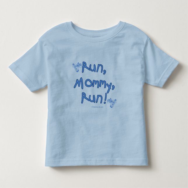 Camiseta Infantil Mamães do funcionamento funcionadas - azul (Frente)