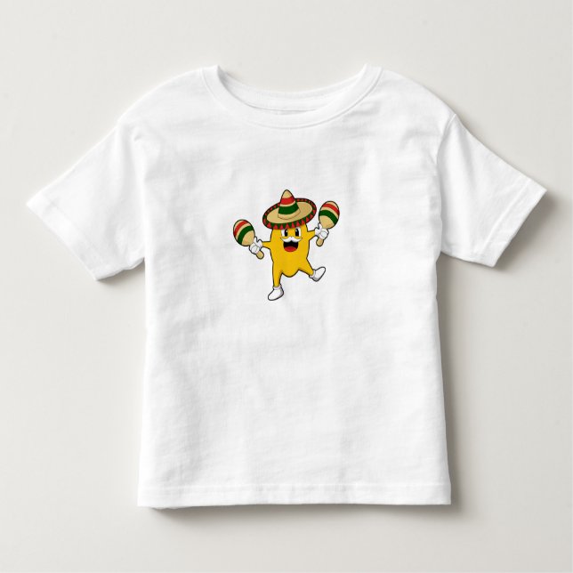 Camiseta Infantil Mango como músico com Maraca (Frente)