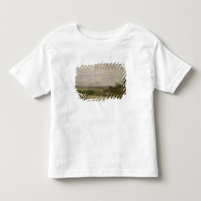 Camiseta Infantil Manhã do verão de John Constable |: Dedham de (Frente)