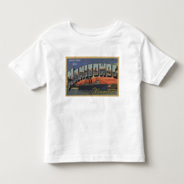 Camiseta Infantil Manitowoc, Wisconsin - grandes cenas da letra (Frente)