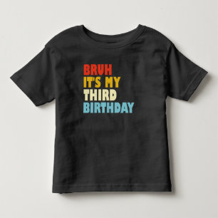 Camiseta Infantil Mano É Meu Terceiro Aniversário Menina Menino de 3