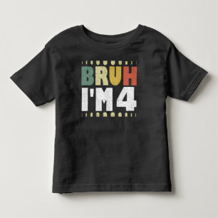 Camiseta Infantil Mano, eu estou com 4 Aniversário de 4 anos Antigo 
