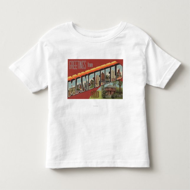 Camiseta Infantil Mansfield, Ohio - grandes cenas da letra (Frente)