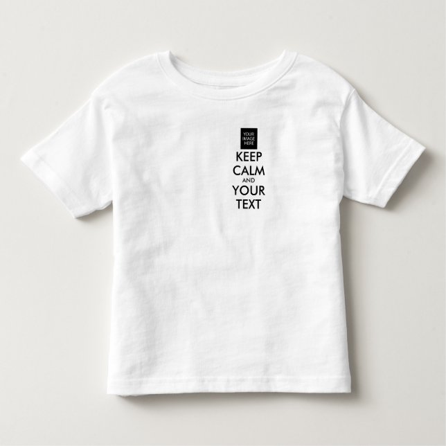 Camiseta Infantil MANTENHA A CALMA E O TEXTO COMPLETAMENTE Personali (Frente)