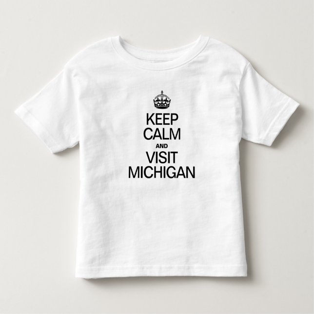 CAMISETA INFANTIL MANTENHA CALMA E VISITE MICHIGAN (Frente)