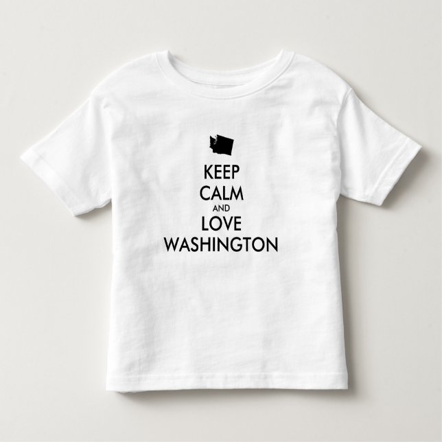 Camiseta Infantil MANTER CALM e AMOR personalizáveis WASHINGTON (Frente)