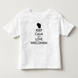 Camiseta Infantil MANTER CALM e AMOR personalizáveis WISCONSIN