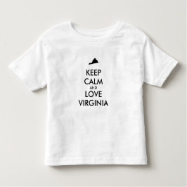 Camiseta Infantil MANTER CALMA E AMAR VIRGINIA personalizáveis