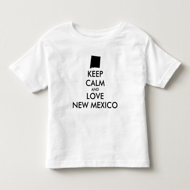Camiseta Infantil MANTER CALMO E AMAR O NOVO MÉXICO personalizável (Frente)