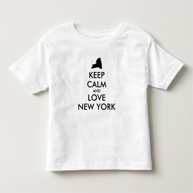 Camiseta Infantil MANTER CALMO E AMOR personalizáveis NOVA IORQUE (Frente)