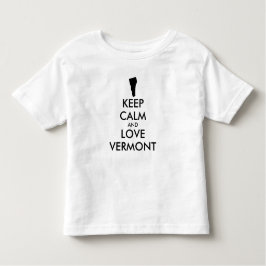 Camiseta Infantil MANTER CALMO e AMOR personalizáveis VERMONT