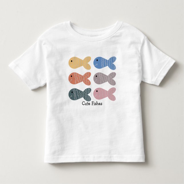 Camiseta Infantil Manuscrito Editar Fishes Bonitos (Frente)