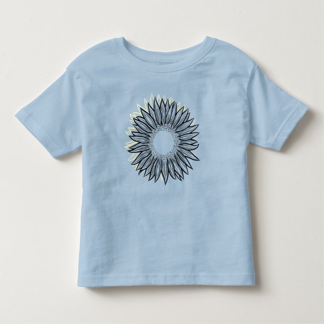 Camiseta Infantil Mão De Girassol Russo Floral Desenhada (Frente)