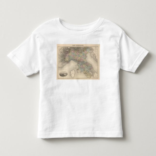 Camiseta Infantil Mapa 2 de Italia (Frente)