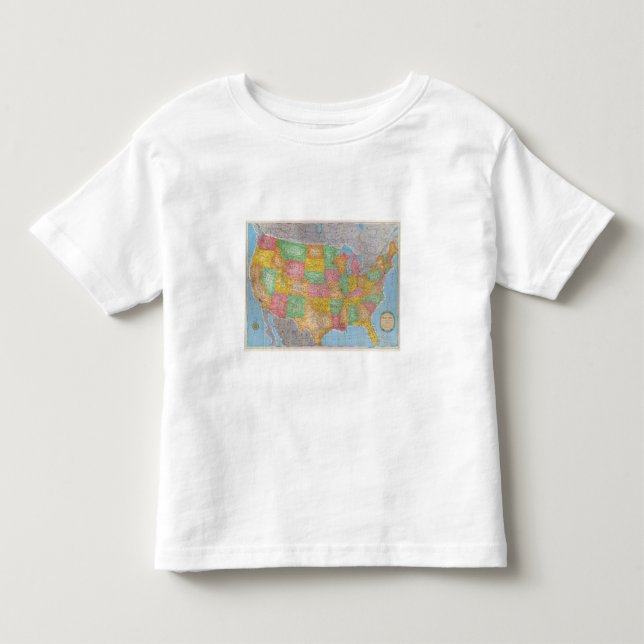 Camiseta Infantil Mapa 3 dos Estados Unidos (Frente)