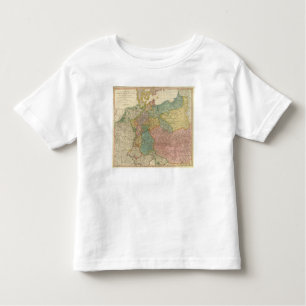 Camiseta Infantil Mapa alemão do atlas do império
