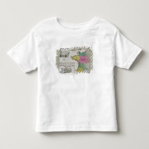 Camiseta Infantil Mapa alemão mostrando ataques navais ingleses em