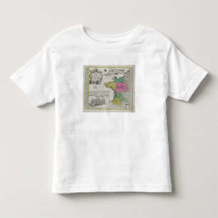 Camiseta Infantil Mapa alemão que mostra ataques navais ingleses no