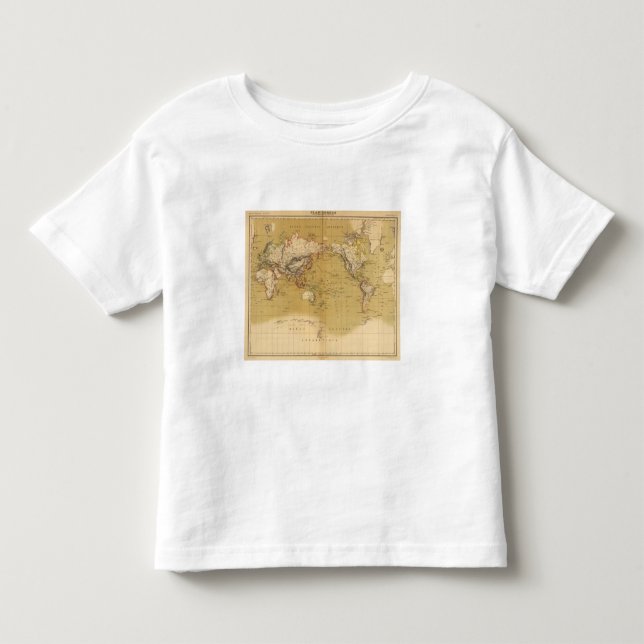 Camiseta Infantil Mapa continental (Frente)