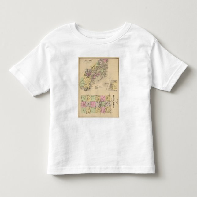 Camiseta Infantil Mapa da baía de Casco (Frente)