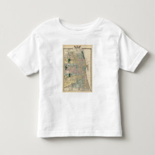 Camiseta Infantil Mapa da cidade de Chicago