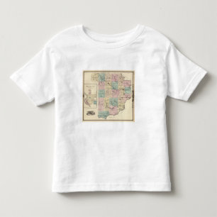 Camiseta Infantil Mapa da cidade de Sauk County e de Kilbourn