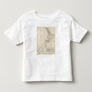 Camiseta Infantil Mapa da colônia de Nova Zelândia