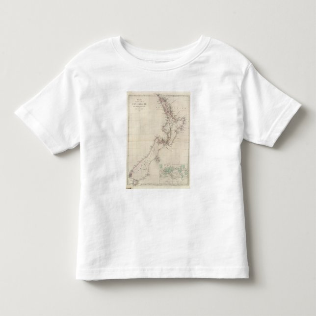 Camiseta Infantil Mapa da colônia de Nova Zelândia (Frente)
