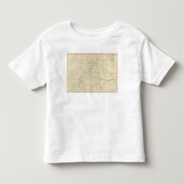 Camiseta Infantil Mapa da drenagem de Colorado (Frente)
