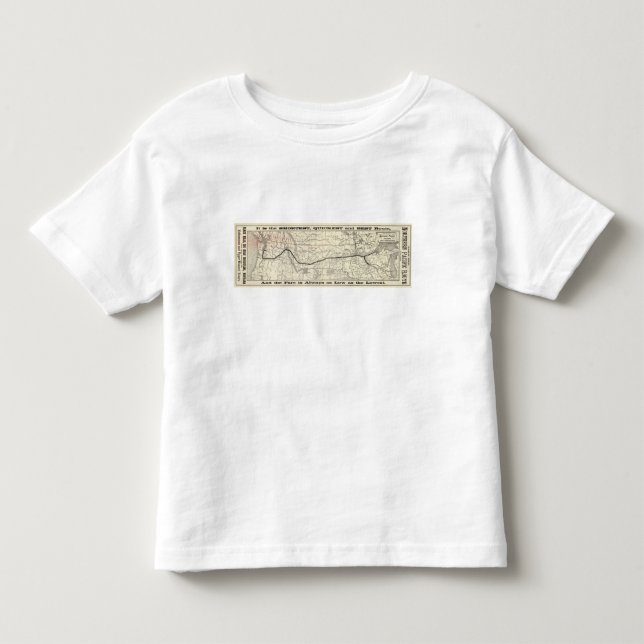 Camiseta Infantil Mapa da estrada de ferro pacífica do norte (Frente)