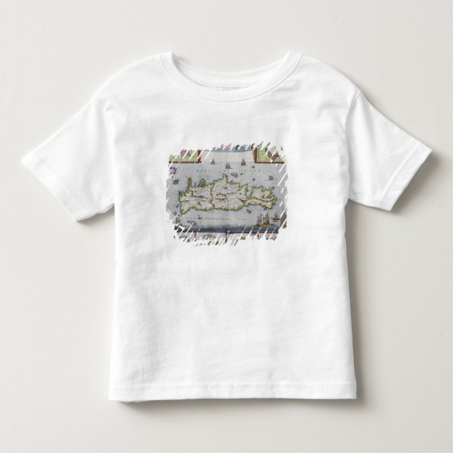 Camiseta Infantil Mapa da ilha de Candia (Frente)