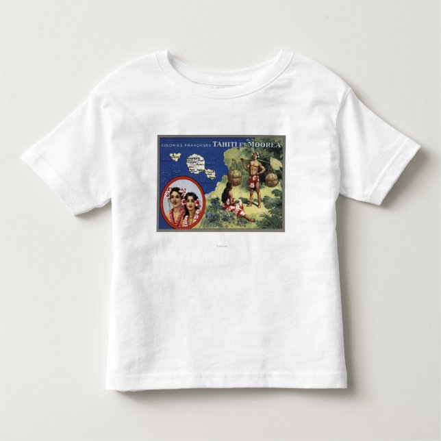 Camiseta Infantil Mapa da ilha e da ilha de Moorea (Frente)
