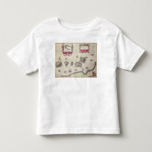 Camiseta Infantil Mapa da ilha molucana, gravado
