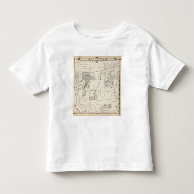 Camiseta Infantil Mapa da seção do NE 1/4 Tulare County de T19S R20E (Frente)