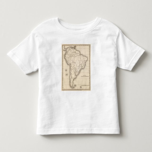 Camiseta Infantil Mapa de Ámérica do Sul (Frente)