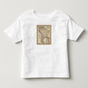 Camiseta Infantil Mapa de Ámérica do Sul por Mitchell