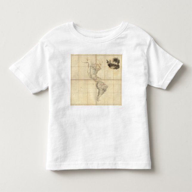 Camiseta Infantil Mapa de América por um Arrowsmith (Frente)