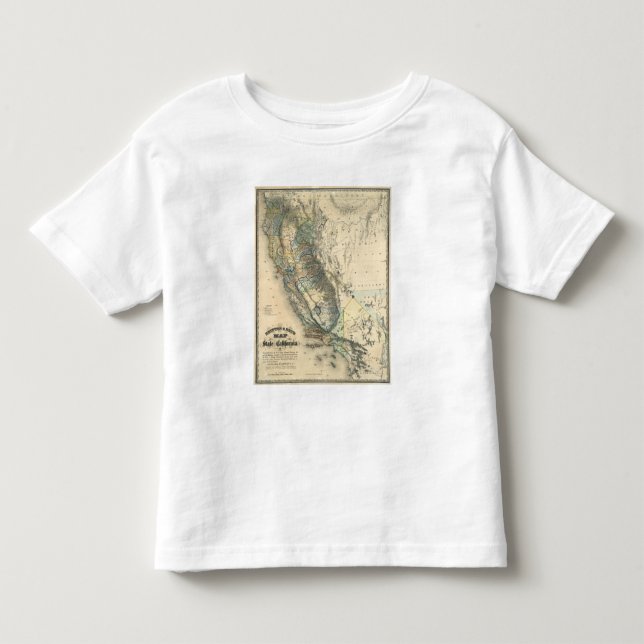 Camiseta Infantil Mapa de Britton e de Rey de Califórnia (Frente)