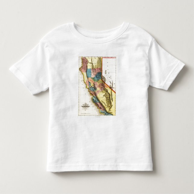 Camiseta Infantil Mapa de CaliforniaPanoramic (Frente)