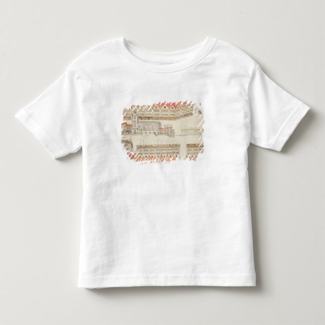 Camiseta Infantil Mapa de Cheapside, Londres, 1585 (Frente)