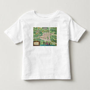 Camiseta Infantil Mapa de Edimburgo, 'de Civitates Orbis Terrarum