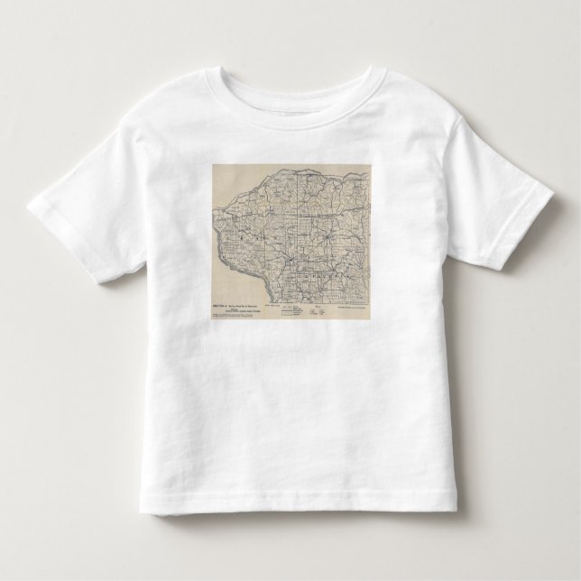 Camiseta Infantil Mapa de estradas 8 da bicicleta de Wisconsin (Frente)