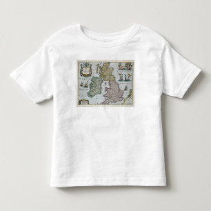 Camiseta Infantil Mapa de Grâ Bretanha, 1631