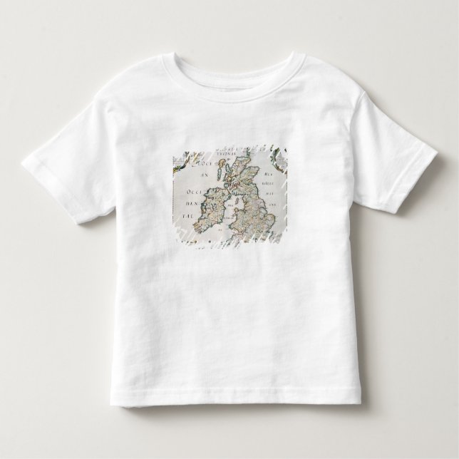 Camiseta Infantil Mapa de Grâ Bretanha e de Ireland, Paris publicada (Frente)